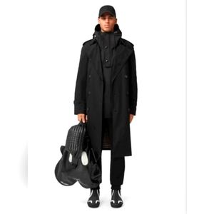 Double Breasted Full Length Trench Coat Size 42 R